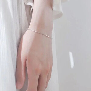 925 Sterling Silver Dainty Bar Bracelet Thin Delicate Silver Bracelet